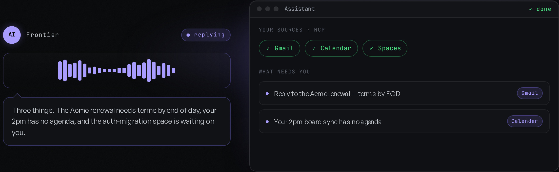 The Assistant extension in Frontier